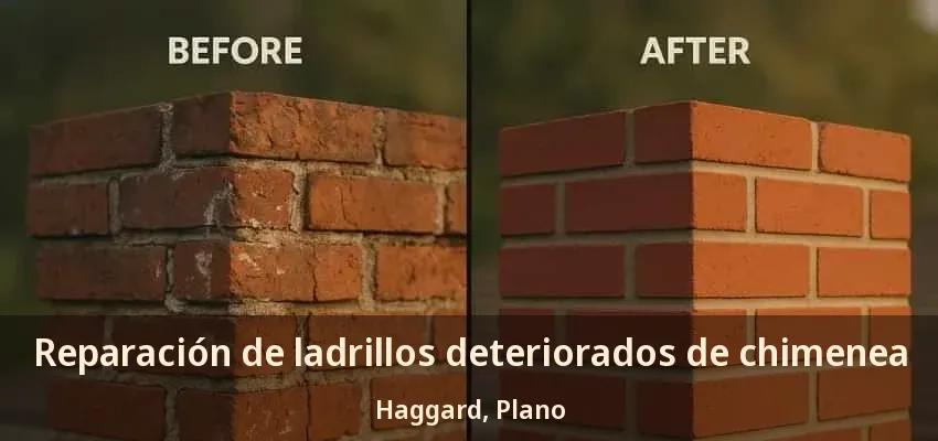 Reparación de ladrillos deteriorados de chimenea Haggard, Plano - TX