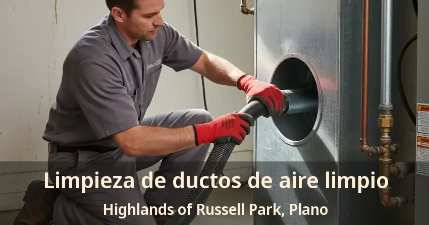Limpieza de ductos de aire limpio Highlands of Russell Park, Plano - TX