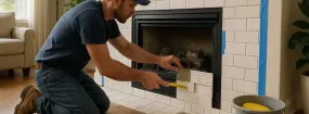 Repairing Cracked Fireplace Tiles Legacy Hills, Plano